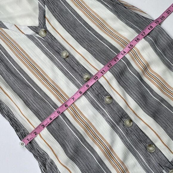 Altar’d State Maxwell Dress Button Front Striped Ruffle Hem Size M - Picture 9 of 13